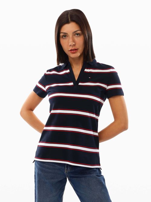 Polo-con-cuello-de-pico-con-corte-regular-de-mujer-Tommy-Hilfiger-XW04319-DW5