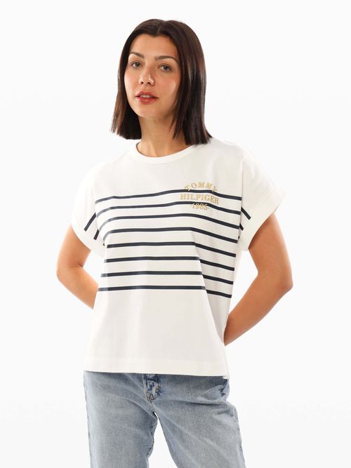 Playera-con-rayas-y-logo-bordado-en-el-pecho-de-mujer-Tommy-Hilfiger-XW04339-YBL