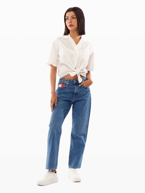 Camisa-cropped-de-manga-corta-y-corte-amplio-de-mujer-Tommy-Jeans-DW0DW20286-YBL
