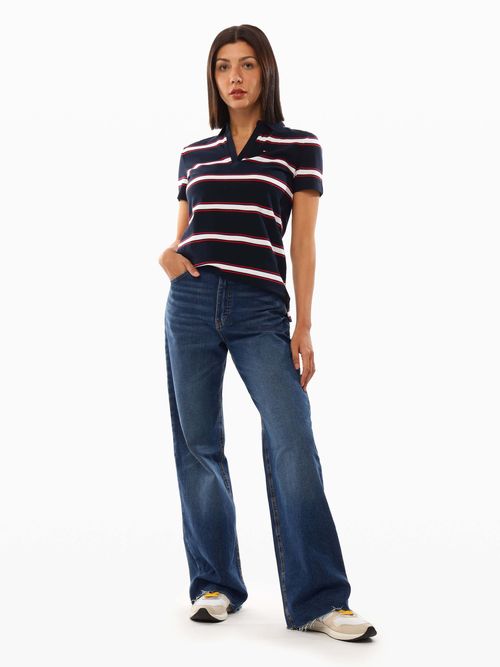 Polo-con-cuello-de-pico-con-corte-regular-de-mujer-Tommy-Hilfiger-XW04319-DW5