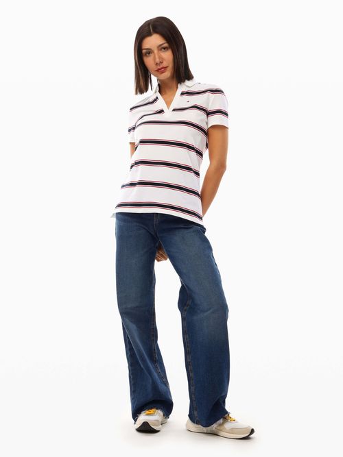 Polo-con-cuello-de-pico-con-corte-regular-de-mujer-Tommy-Hilfiger-XW04319-YCF