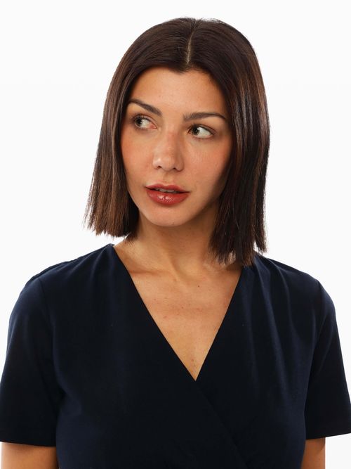 Vestido-midi-con-cuello-de-pico-ajustado-de-mujer-Tommy-Hilfiger-XW04324-DW5