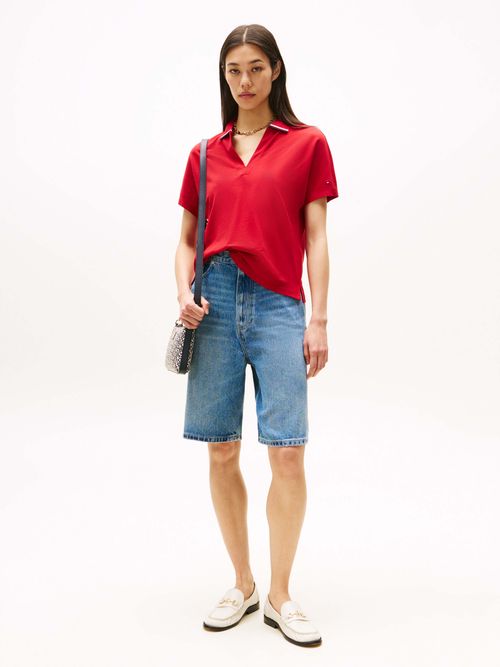 Polo-de-corte-amplio-de-mujer-Tommy-Hilfiger-WW0WW46512-XLD