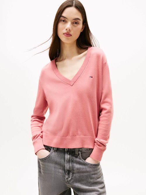 Sueter-de-cuello-de-pico-de-mujer-Tommy-Jeans-DW0DW19888-TI0