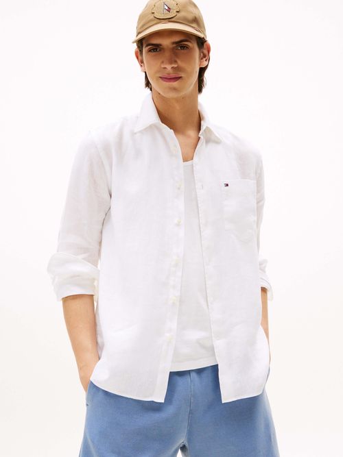 Camisa-de-puro-lino-de-corte-regular-de-hombre-Tommy-Hildiger-MW0MW39425-YBS
