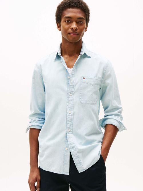 Camisa-de-chambray-con-bolsillo-de-hombre-Tommy-Hildiger-MW0MW39431-0GZ