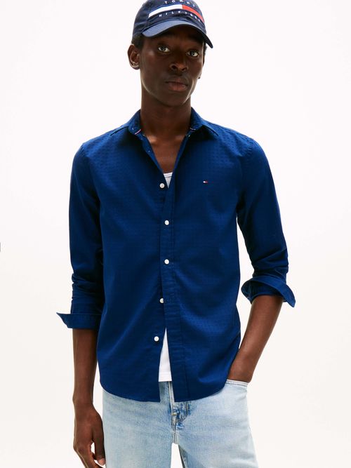 Camisa-de-corte-regular-en-tejido-dobby-de-hombre-Tommy-Hildiger-MW0MW39446-C7G