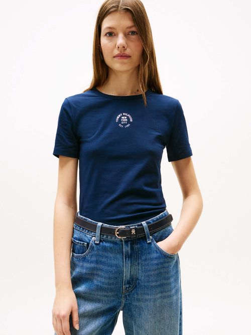 Playera-de-cuello-redondo-con-logo-de-mujer-Tommy-Hildiger-WW0WW45809-C1G