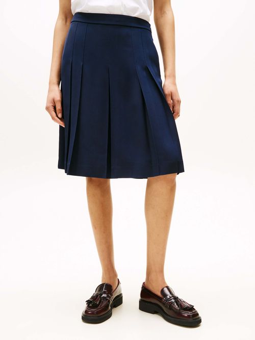 Falda-corta-plisada-de-sarga-de-mujer-Tommy-Hildiger-WW0WW46796-C1G