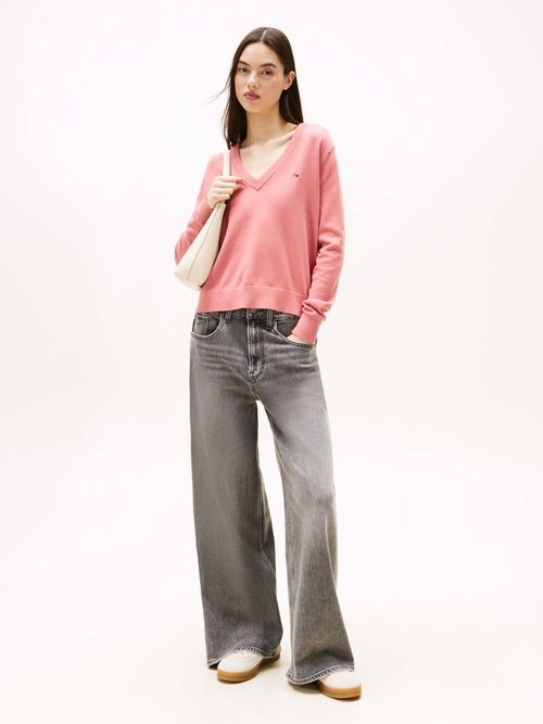 Sueter-de-cuello-de-pico-de-mujer-Tommy-Jeans-DW0DW19888-TI0