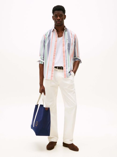 Camisa-Oxford-a-rayas-de-corte-amplio-de-hombre-Tommy-Hildiger-MW0MW39476-0DM