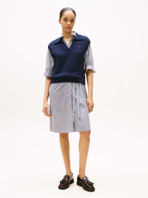 Polo-de-punto-trenzado-sin-mangas-de-mujer-Tommy-Hildiger-WW0WW45655-C1G