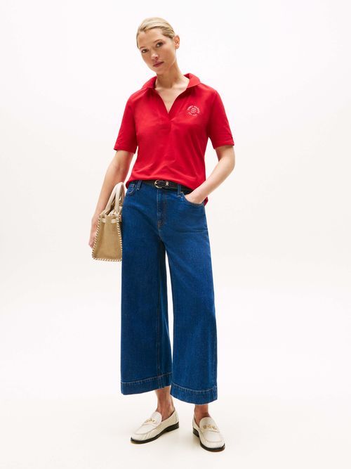 Polo-de-corte-regular-con-logo-de-mujer-Tommy-Hildiger-WW0WW45807-XLD