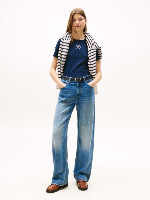 Playera-de-cuello-redondo-con-logo-de-mujer-Tommy-Hildiger-WW0WW45809-C1G