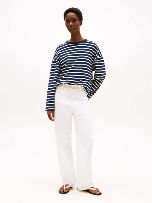 Playera-de-manga-larga-con-corte-amplio-de-mujer-Tommy-Hilfiger-WW0WW45519-0X9