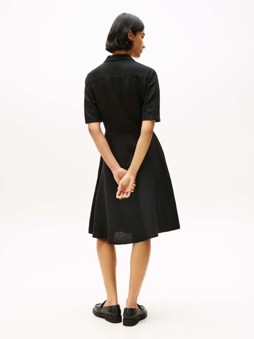 Vestido-camisero-midi-de-corte-amplio-en-lino-de-mujer-Tommy-Hilfiger-WW0WW45836-BDS