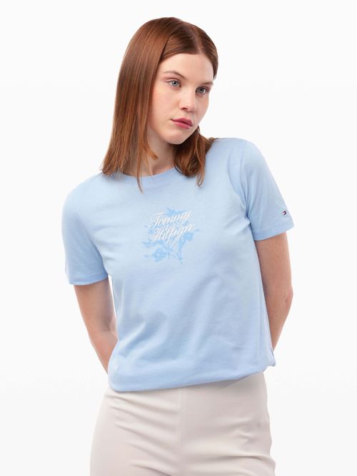 Playera-Corte-Regular-Logo-de-Flores-de-Mujer-Tommy-Hilfiger-WW0WW45061-0HC