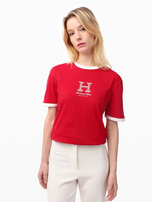 Playera-Corte-Slim-Estampado-En-Pecho-de-Mujer-Tommy-Hilfiger-WW0WW46011-XLD