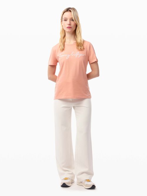 Playera-Corte-Regular-Logo-Bordado-En-Cursiva-de-Mujer-Tommy-Hilfiger-76J5334-SNA
