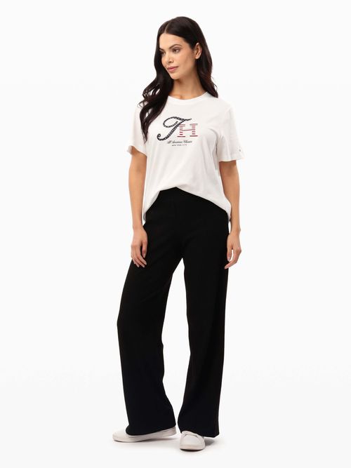 Playera-Corte-Regular-Monograma-Estampado-de-Mujer-Tommy-Hilfiger-WW0WW45061-0LG