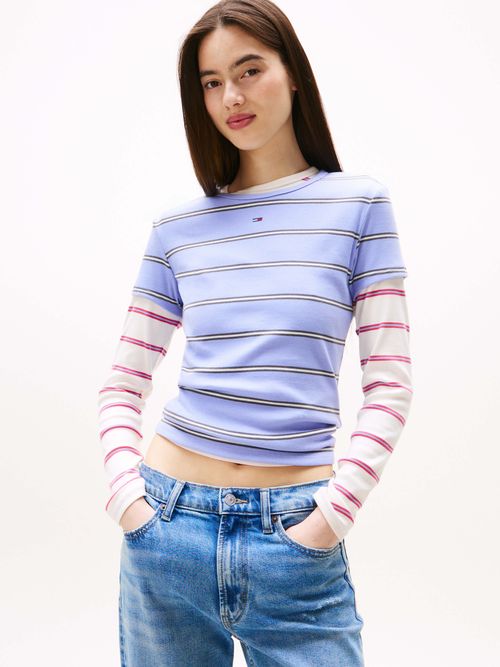 Playera-acanalada-de-corte-slim-de-mujer-Tommy-Jeans-DW0DW17383-0EG