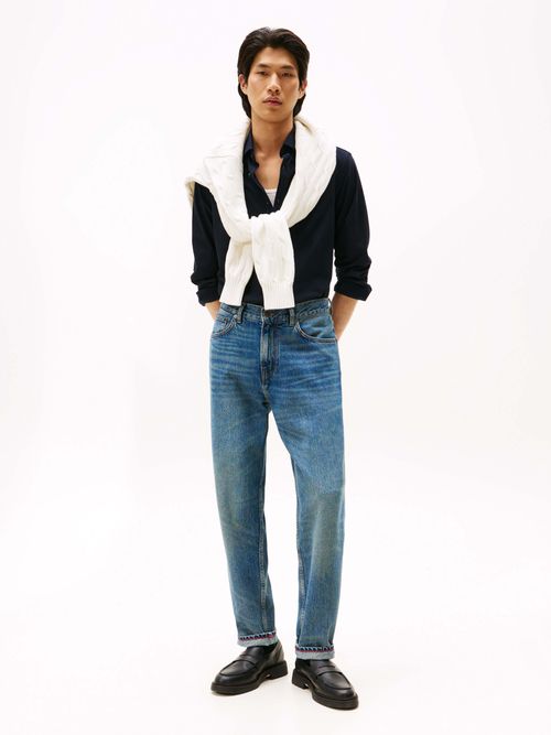 Camisa-slim-en-punto-de-algodon-liquido-de-hombre-Tommy-Hilfiger-MW0MW39758-DW5