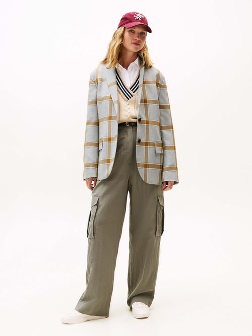 Americana-amplia-de-cuadros-de-mujer-Tommy-Hilfiger-WW0WW48274-0LH