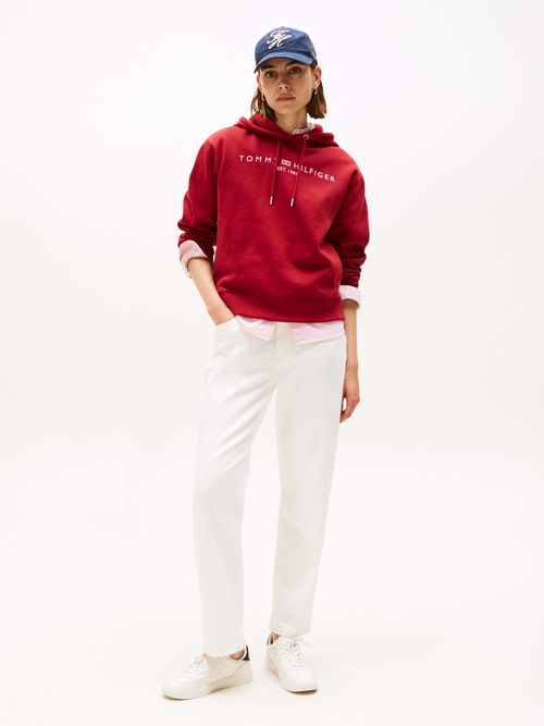 Sudadera-con-capucha-cordon-y-logo-bordado-de-mujer-Tommy-Hilfiger-WW0WW43598-XIT