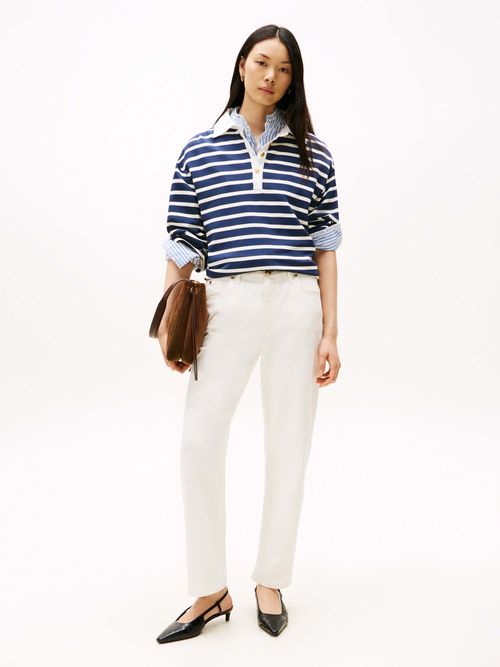 Polo-de-rugby-amplio-con-botones-dorados-de-mujer-Tommy-Hilfiger-WW0WW47457-0Y7