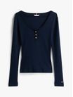 Top-de-manga-larga-con-cuello-en-pico-de-mujer-Tommy-Hilfiger-WW0WW46905-C1G