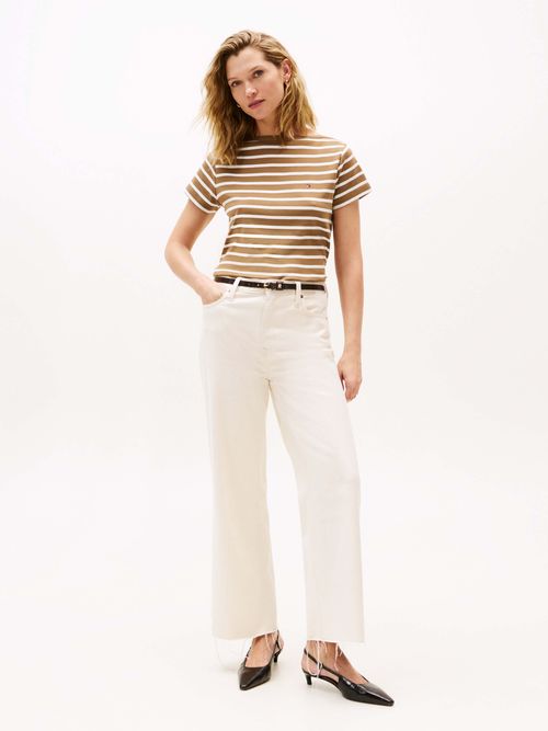 Playera-de-franjas-distintivas-de-cuello-redondo-de-mujer-Tommy-Hilfiger-WW0WW46628-0BP