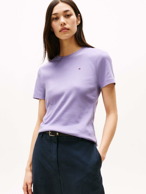 Playera-slim-de-cuello-redondo-de-mujer-Tommy-Hilfiger-WW0WW40587-W0G