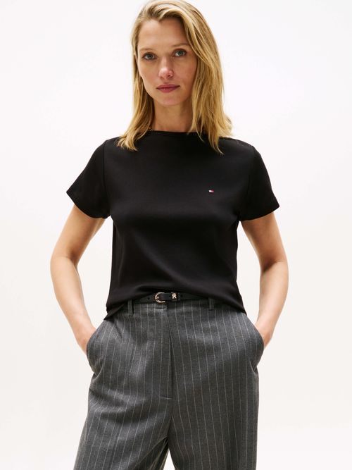 Playera-de-cuello-redondo-con-logo-bordado-de-mujer-Tommy-Hilfiger-WW0WW46628-BDS