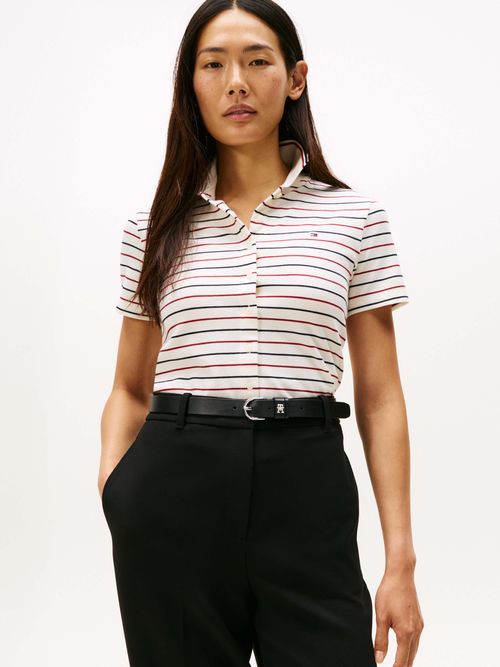 Polo-corte-slim-con-franjas-de-mujer-Tommy-Hilfiger-WW0WW47521-04U
