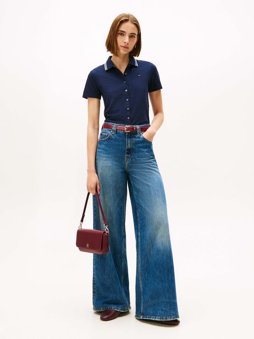 Polo-corte-slim-con-logo-bordado-de-mujer-Tommy-Hilfiger-WW0WW47521-C1G