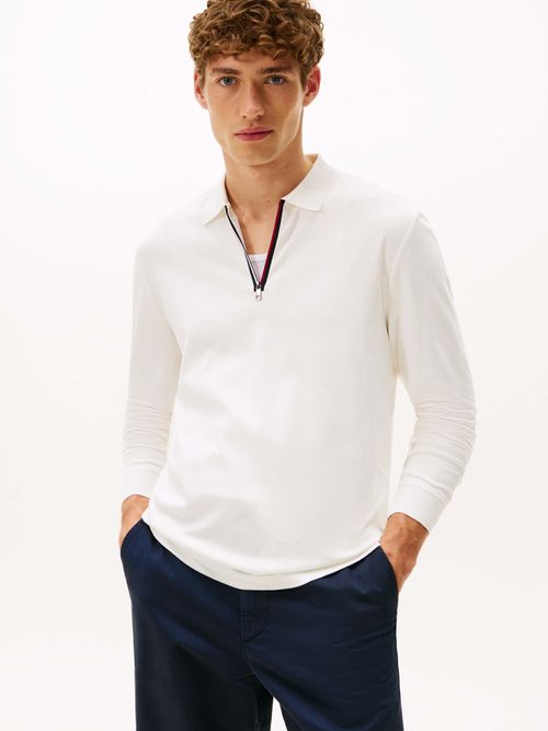 Polo-de-manga-larga-con-cierre-de-hombre-Tommy-Hilfiger-MW0MW40302-YBL