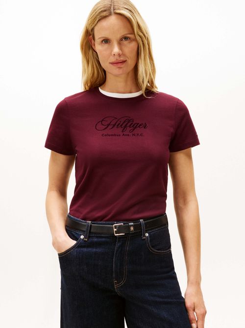 Playera-de-cuello-redondo-con-logo-bordado-de-mujer-Tommy-Hilfiger-WW0WW46120-XIH