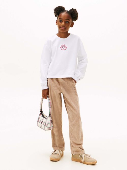Playera-de-manga-larga-con-logo-bordado-de-nina-Tommy-Hilfiger-KG0KG08811-YBR