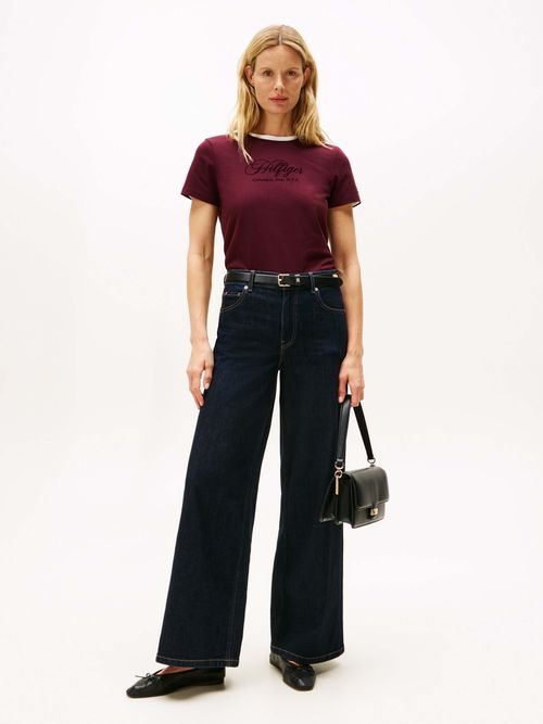 Playera-de-cuello-redondo-con-logo-bordado-de-mujer-Tommy-Hilfiger-WW0WW46120-XIH