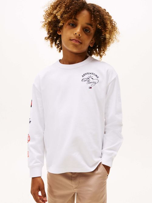 Playera-de-manga-larga-con-parches-de-niño-Tommy-Hilfiger-KB0KB09935-YBR
