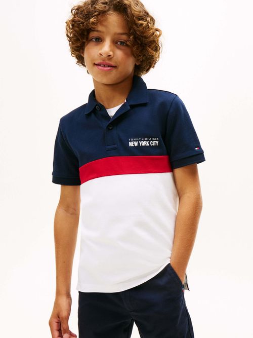 Polo-de-pique-color-block-de-corte-regular-de-niño-Tommy-Hilfiger-KB0KB10006-C1G