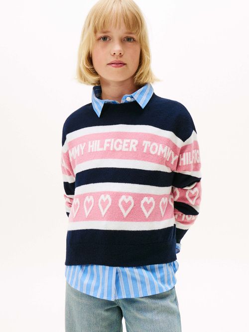 Sueter-amplio-en-intarsia-con-inscripcion-de-niña-Tommy-Hilfiger-KG0KG08837-C1G