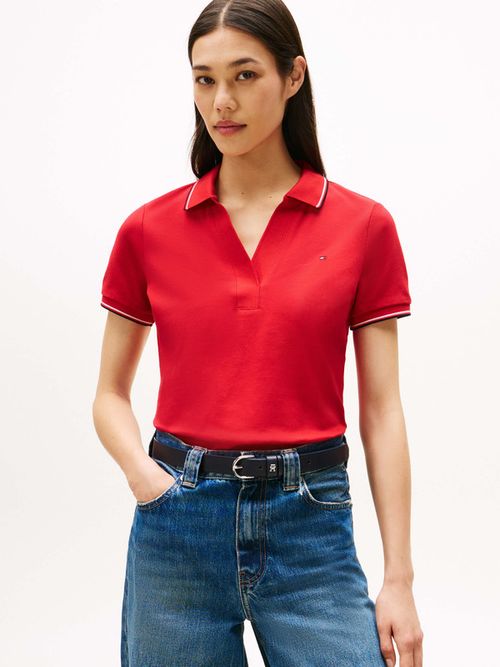 Polo-1985-de-corte-slim-con-ribetes-de-mujer-Tommy-Hilfiger-WW0WW45736-XLG