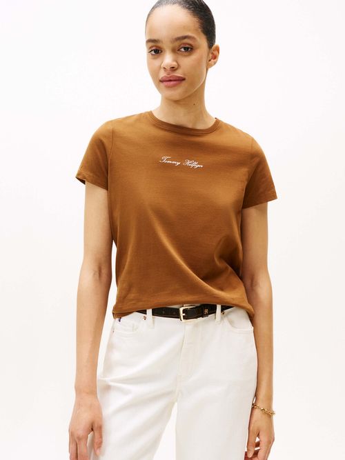 Playera-con-logo-texturizado-y-cuello-redondp-de-mujer-Tommy-Hilfiger-WW0WW47460-GWP