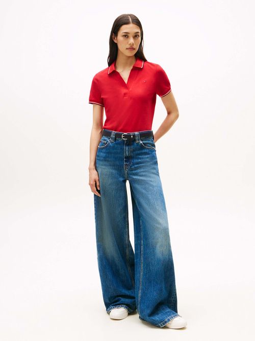 Polo-1985-de-corte-slim-con-ribetes-de-mujer-Tommy-Hilfiger-WW0WW45736-XLG