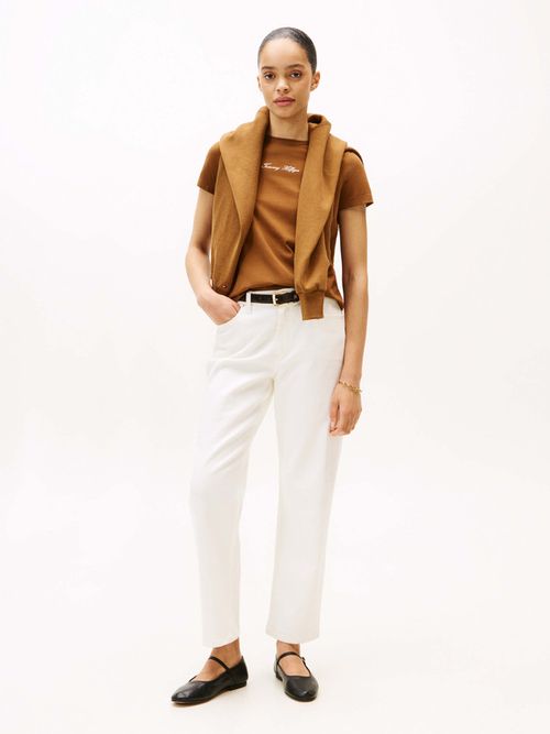 Playera-con-logo-texturizado-y-cuello-redondp-de-mujer-Tommy-Hilfiger-WW0WW47460-GWP