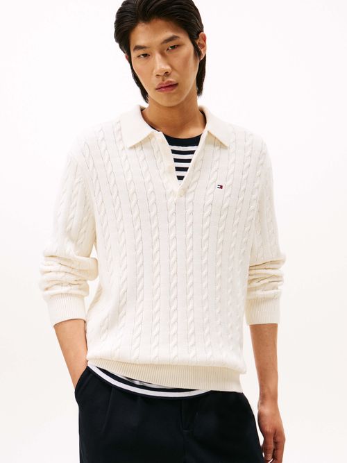 Sueter-polo-de-punto-trenzado-de-Hombre-Tommy-Hilfiger-MW0MW40185-Z00