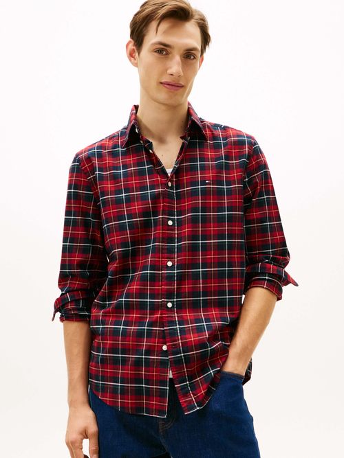 Camisa-de-manga-larga-con-estampado-de-cuadros-de-Hombre-Tommy-Hilfiger-MW0MW41494-0QJ