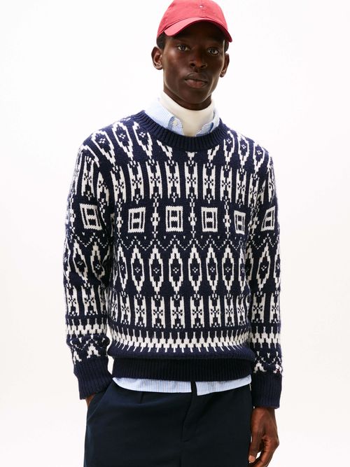 Sueter-amplio-en-mezcla-de-lana-de-cordero-de-Hombre-Tommy-Hilfiger-MW0MW42085-0A4