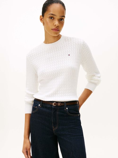 Sueter-de-punto-trenzado-fino-de-Mujer-Tommy-Hilfiger-WW0WW44993-YBL